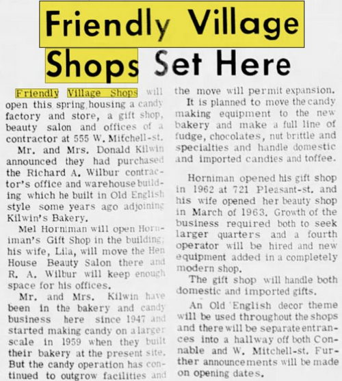 Friendly Village Shops - Jan 1965 Article (newer photo)